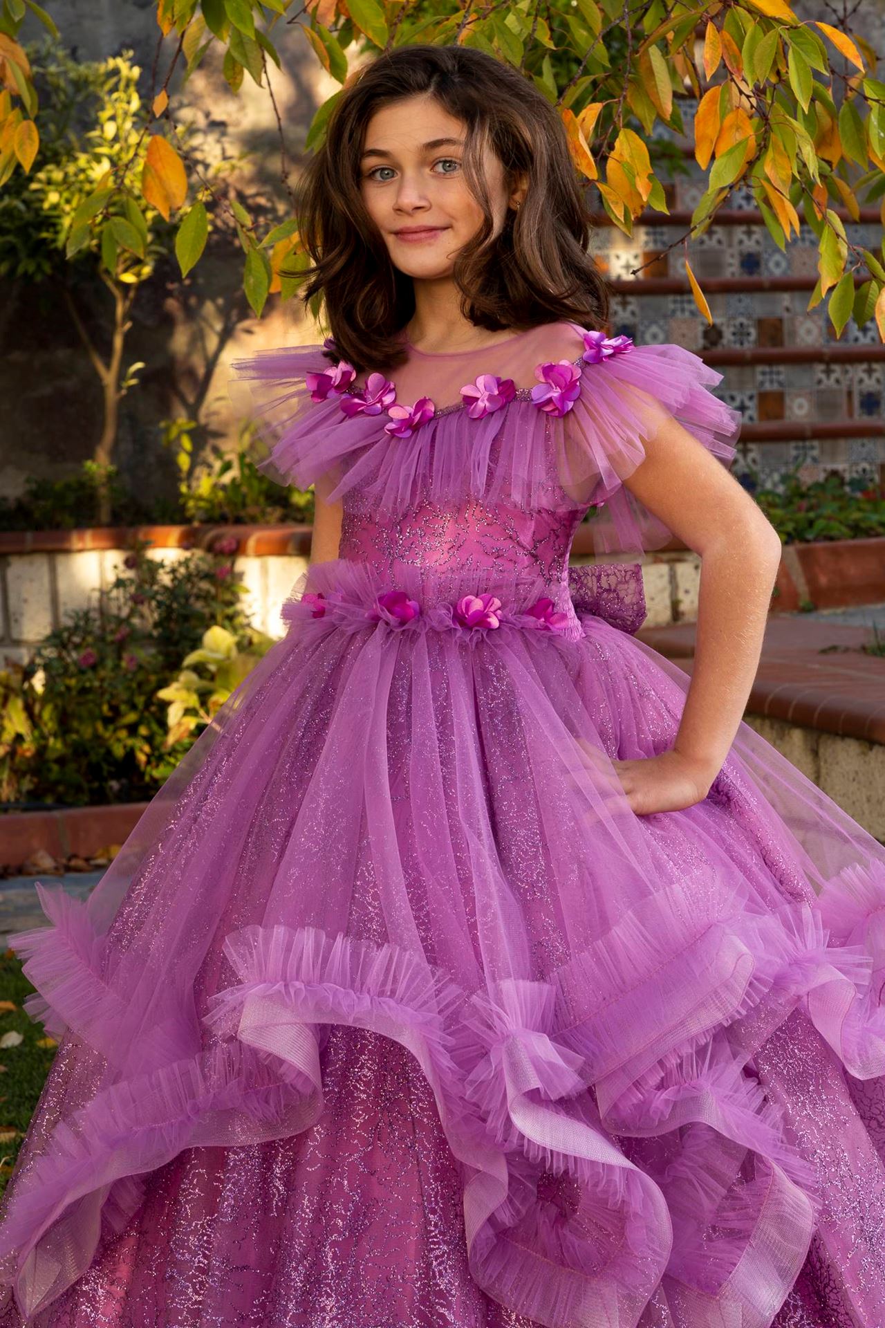 Dazzle 7-11 Years Old Girl Dress 30079 Lilac