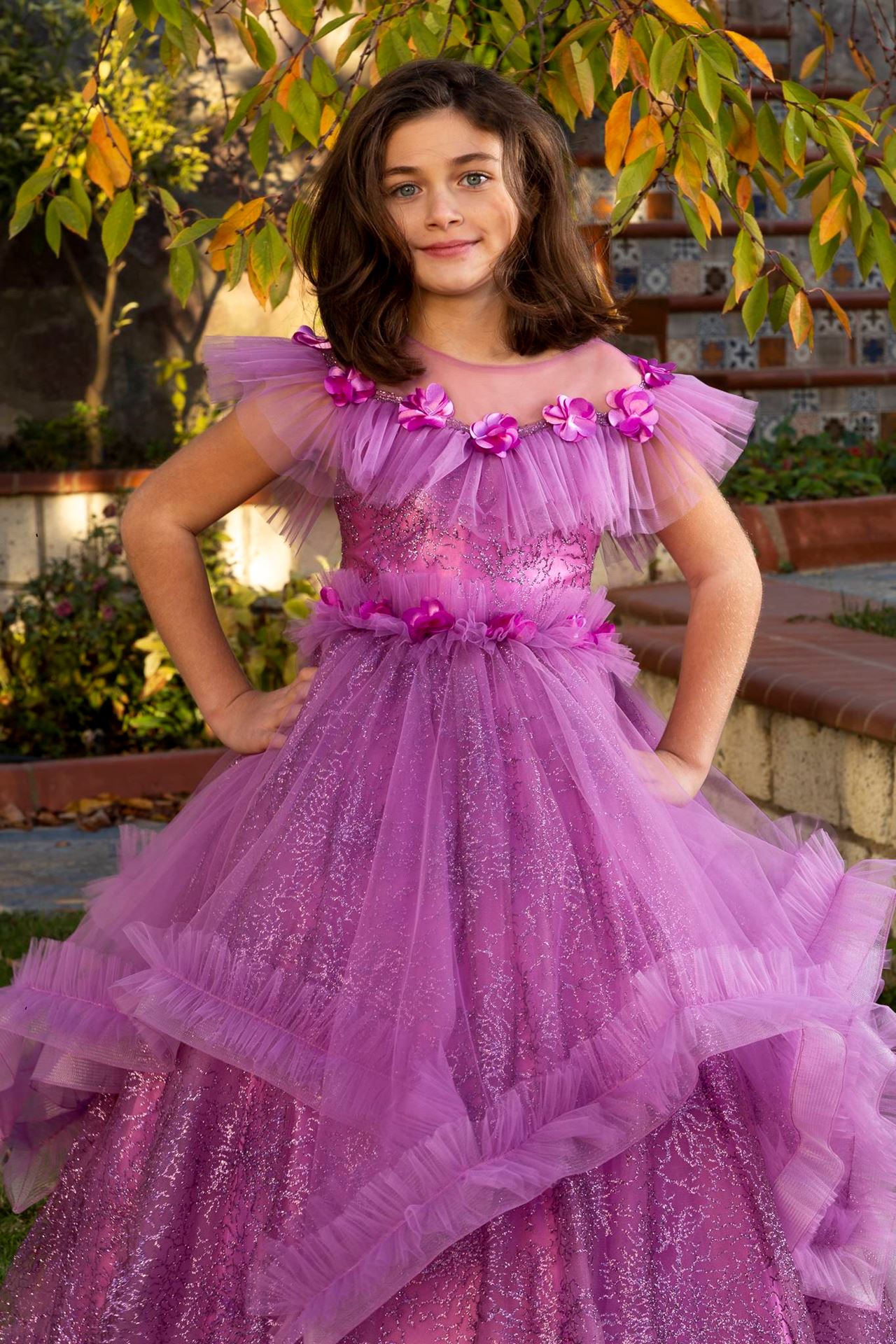 Dazzle 7-11 Years Old Girl Dress 30079 Lilac