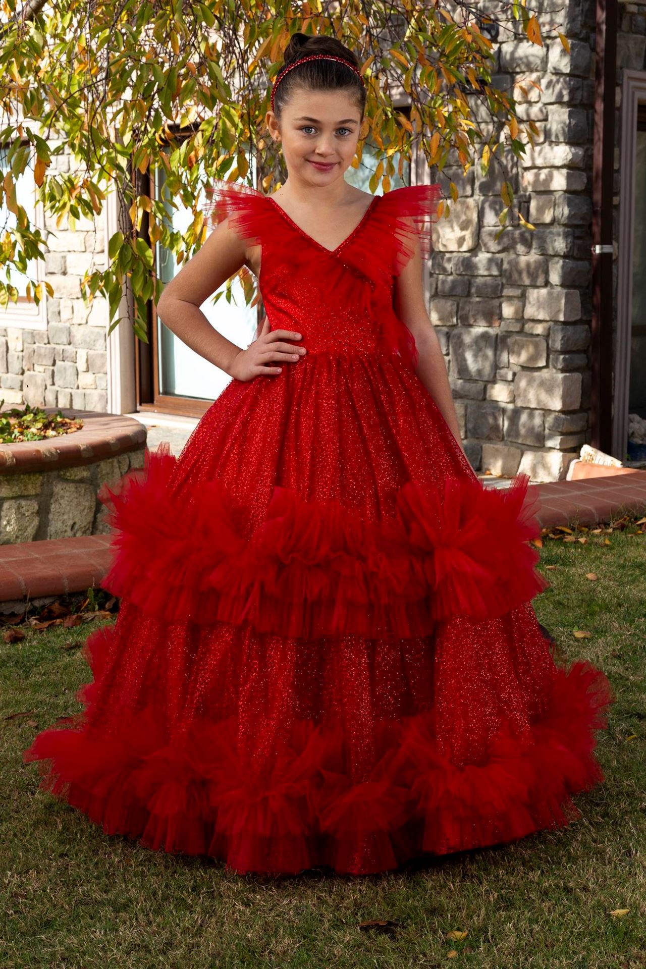 Pixie 7-11 Years Old Girl Dress 30080 Red