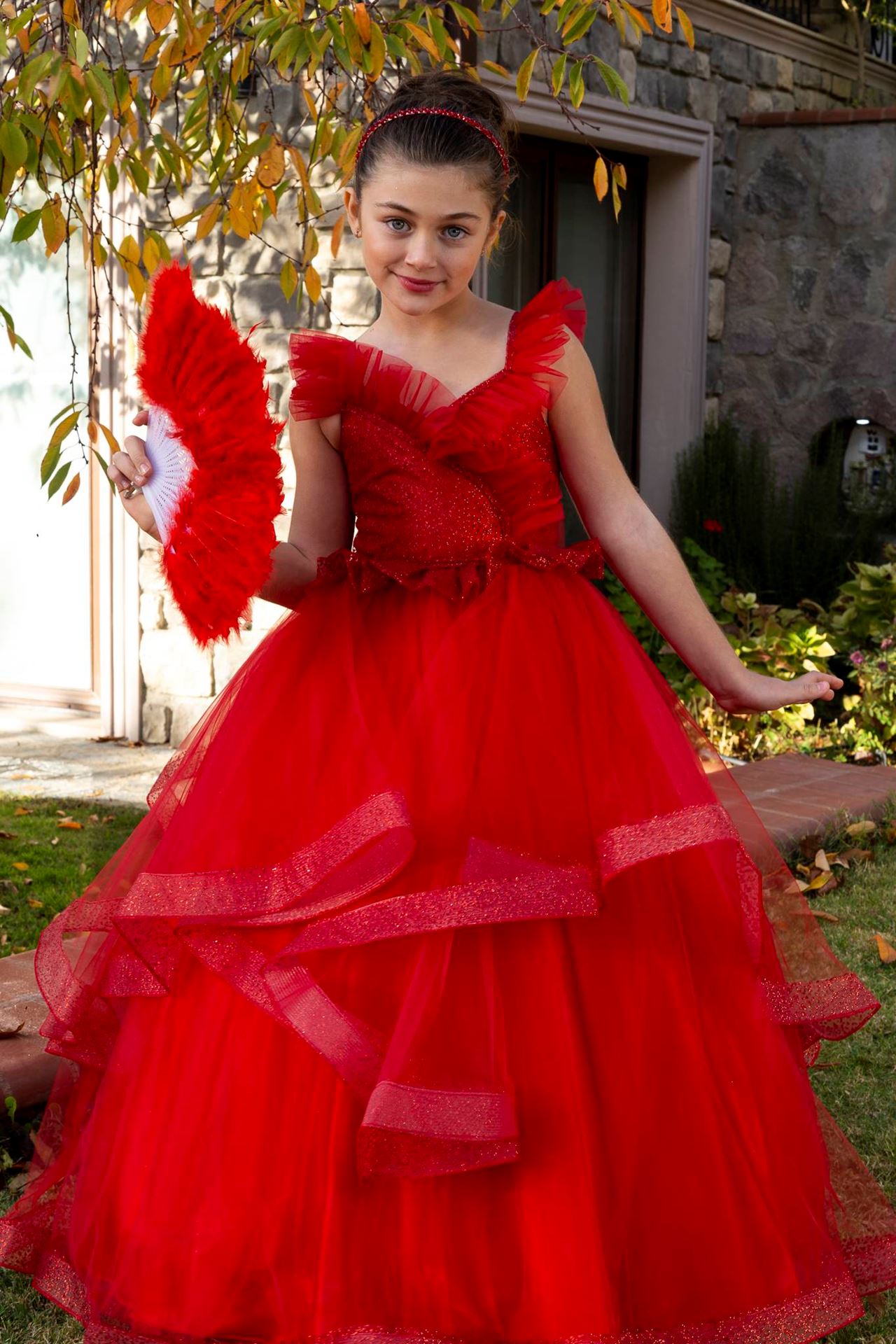 Belle 7-11 Years Old Girl Dress 30081 Red