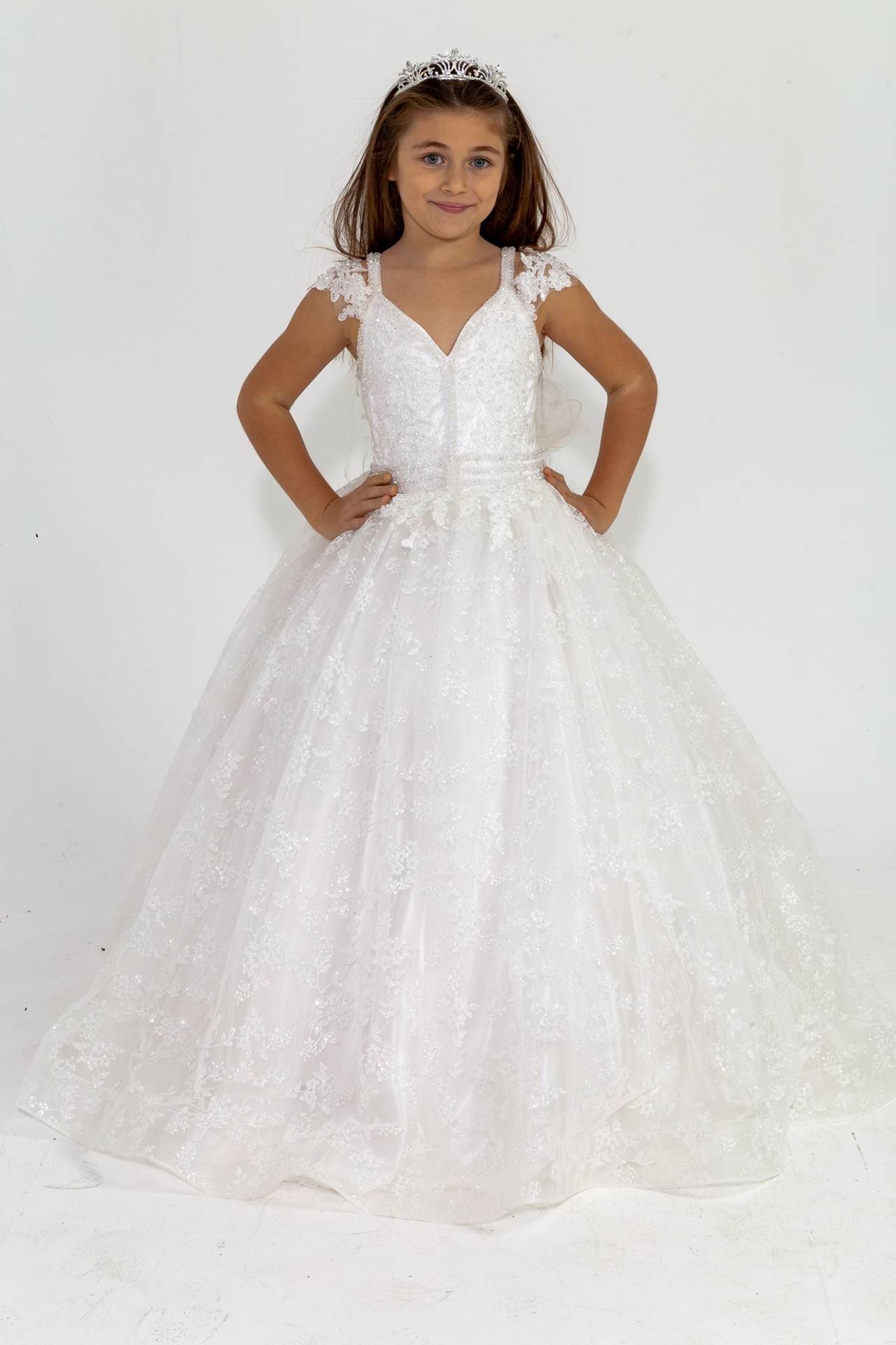 Vesta 7-11 Years Old Girl Dress 30022 Off White