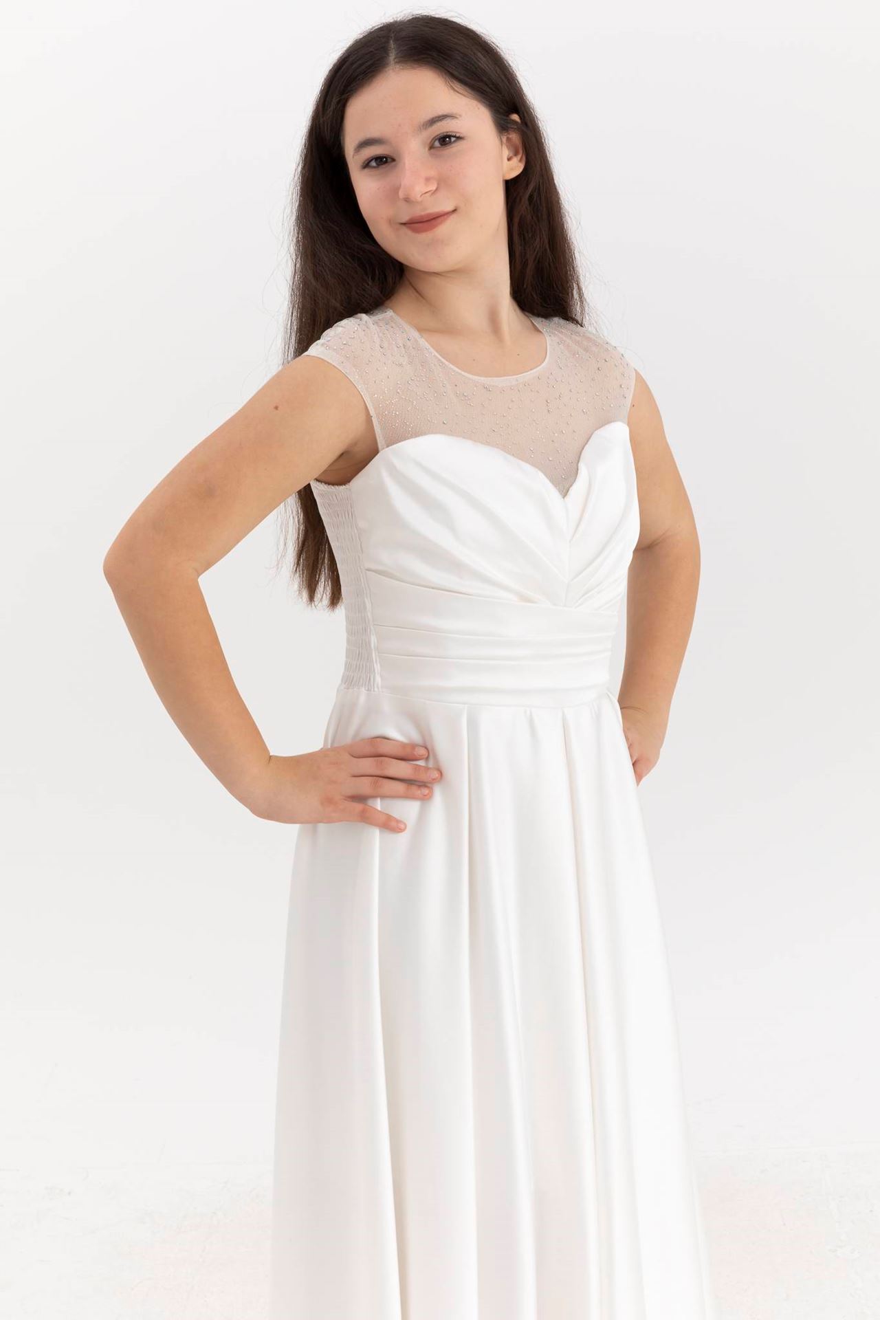 Minerva 12-16 Years Old Girl Dress 50005 Off White