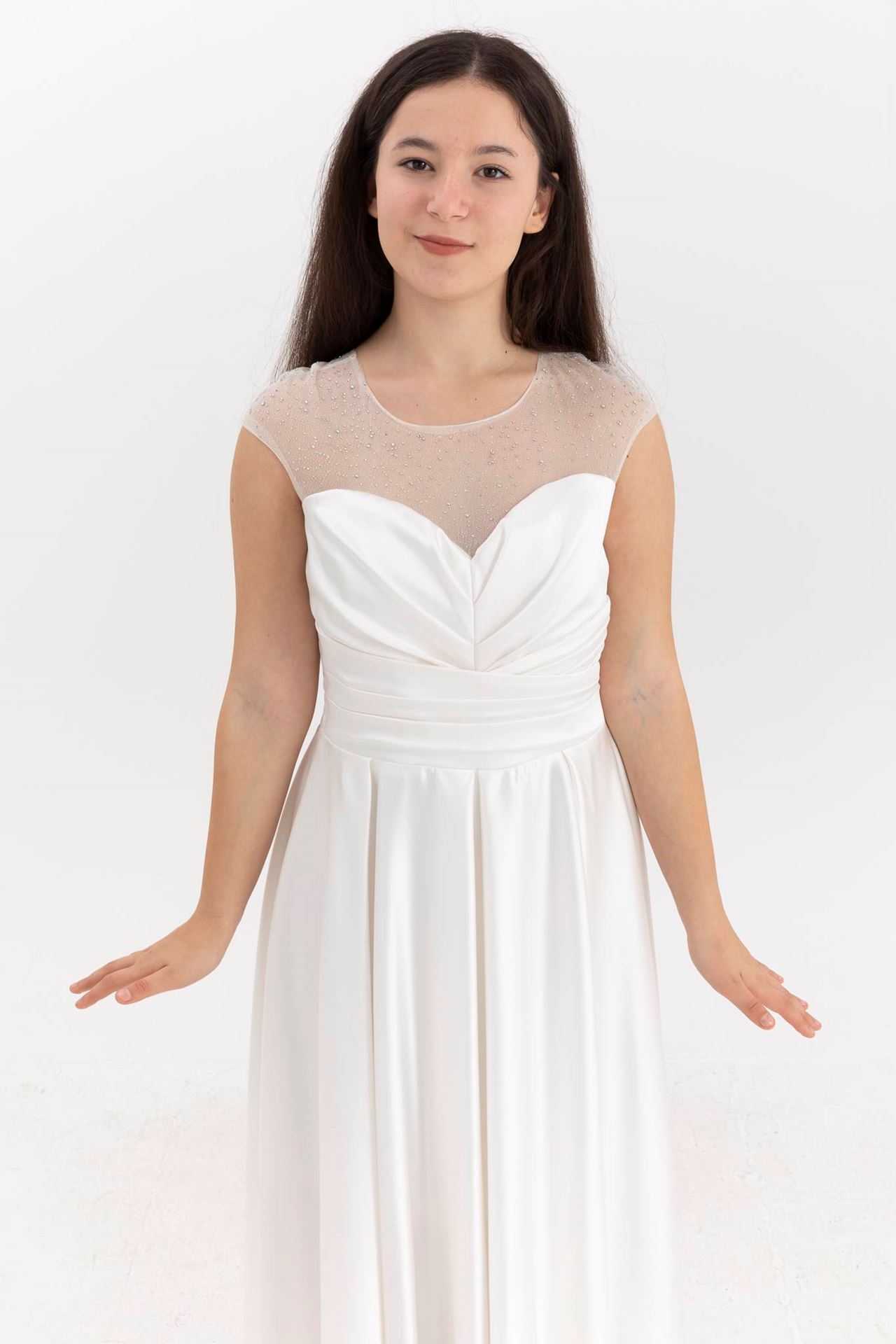 Minerva 12-16 Years Old Girl Dress 50005 Off White