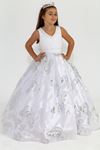 Sukienka dla dziewczynki Marina 7-11 lat 30042 w kolorze złamanej bieli