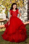 لومينا فستان بناتي لعمر 7-11 سنة 30078 أحمر