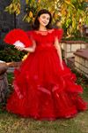 Olśniewająca sukienka dla dziewczynki w wieku 7–11 lat 30079 czerwona