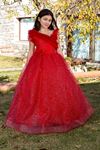 Sukienka dla dziewczynki w wieku 7–11 lat, 30089, czerwona
