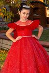 Elite 7–11 Jahre altes Mädchenkleid 30088 Rot