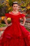 فستان فتاة من ديفاين 2-6 سنوات 20082 أحمر