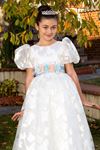 Cove 7–11 Jahre altes Mädchenkleid 40012, gebrochenes Weiß