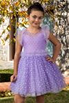 Sukienka dla dziewczynki w wieku 7-11 lat Fala 40011 Liliowa