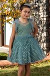 Wave 7-11 Years Old Girl Dress 40011 Water Green