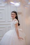 Sukienka dla dziewczynki Dione 7-11 lat 30101 w kolorze złamanej bieli