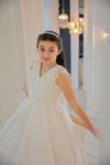 Sukienka dla dziewczynki Hestia 7-11 lat 30094 w kolorze złamanej bieli